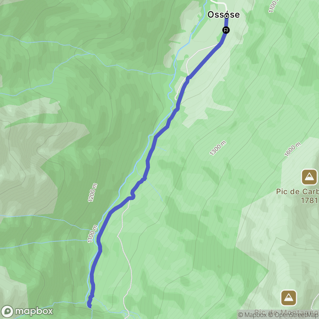 Ustou : carte du parcours de randonnée - France