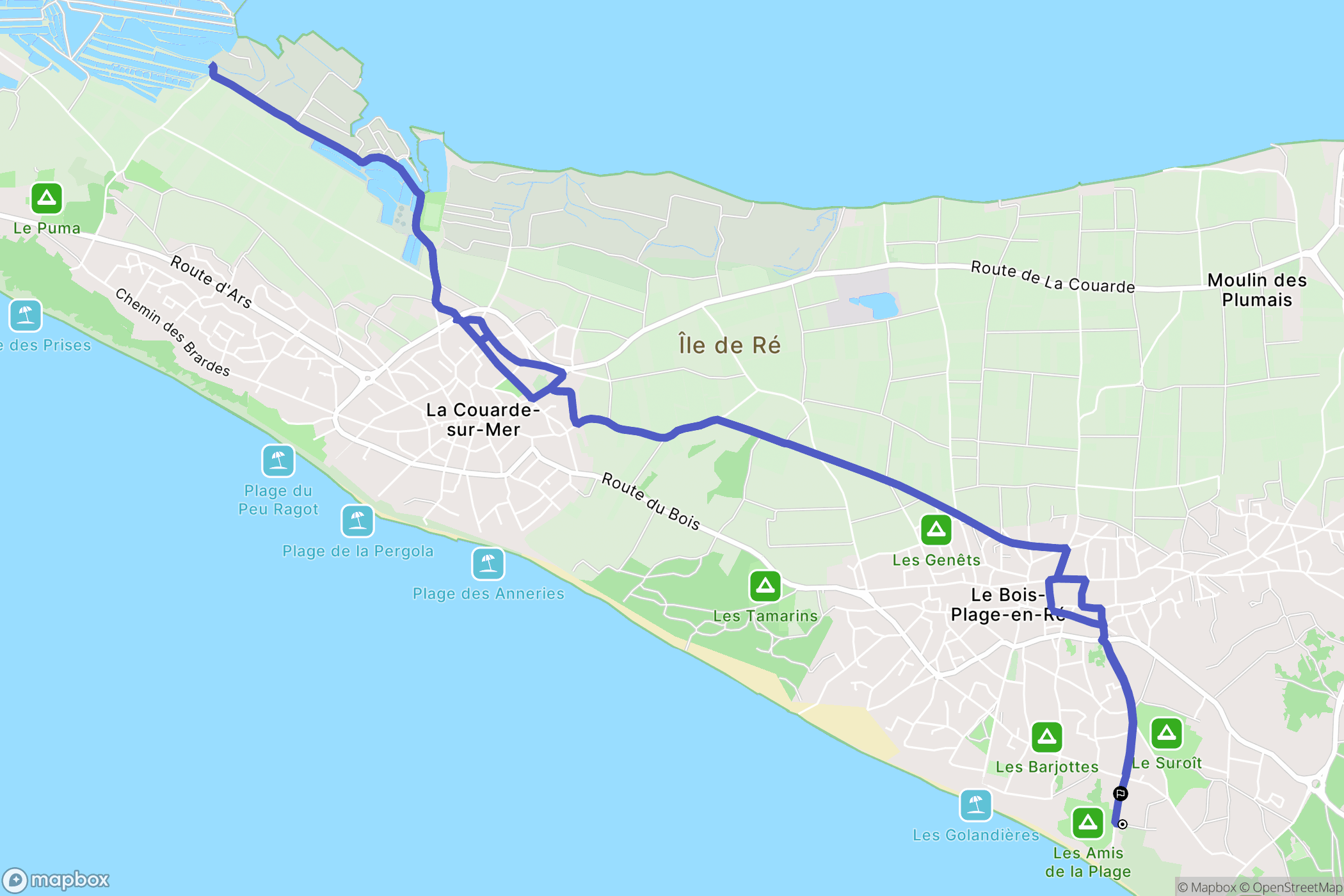 Le Bois-Plage-en-Ré : carte du parcours de randonnée - France