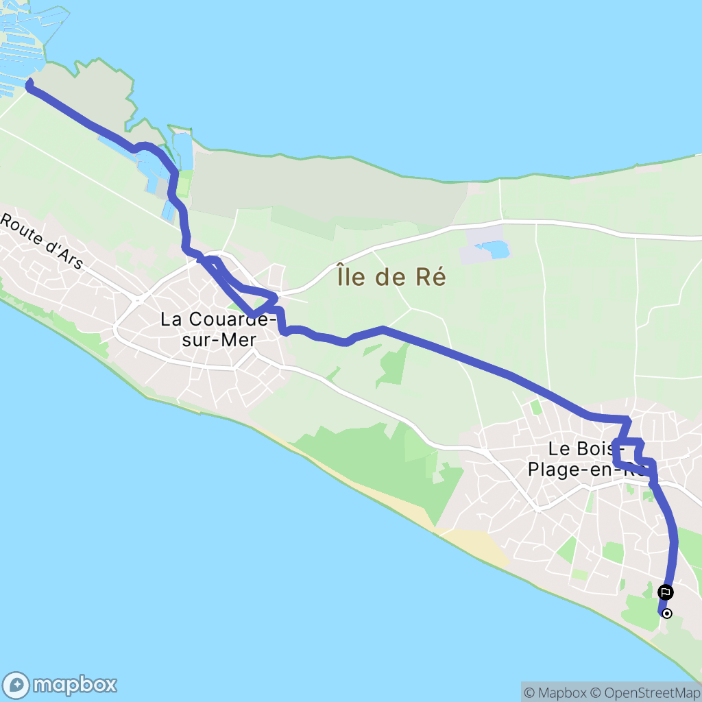 Le Bois-Plage-en-Ré : carte du parcours de randonnée - France