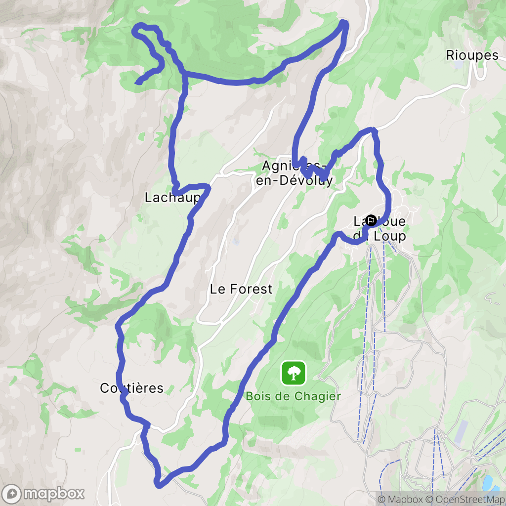 Le Dévoluy : carte du parcours de randonnée - France