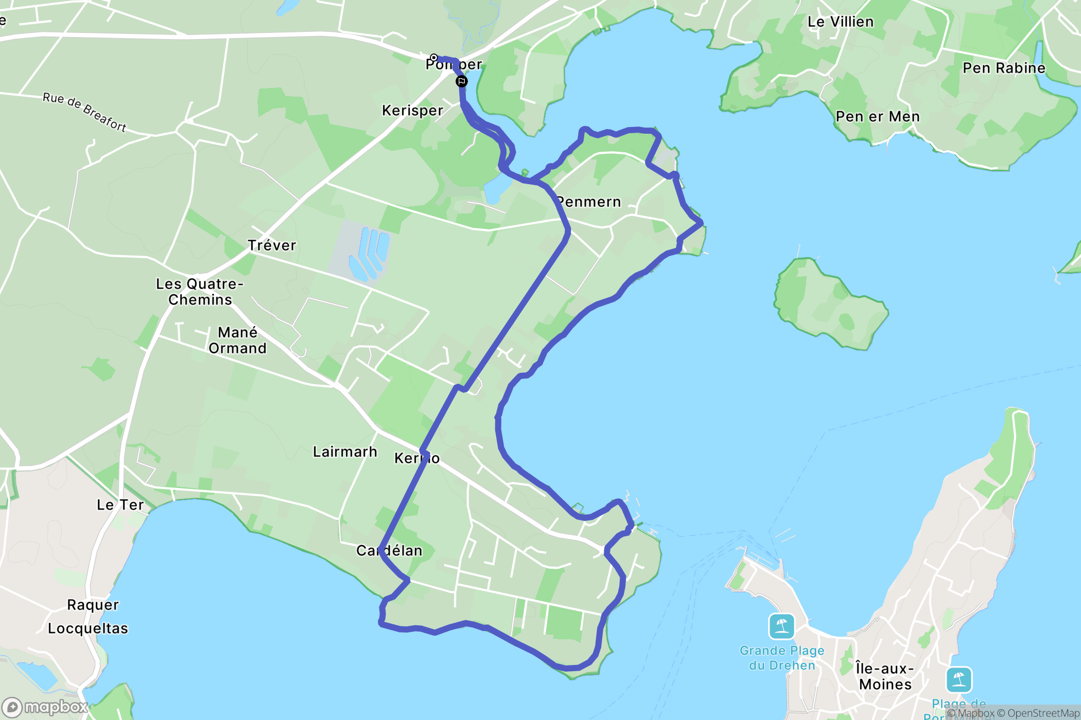 Baden : carte du parcours de randonnée - France