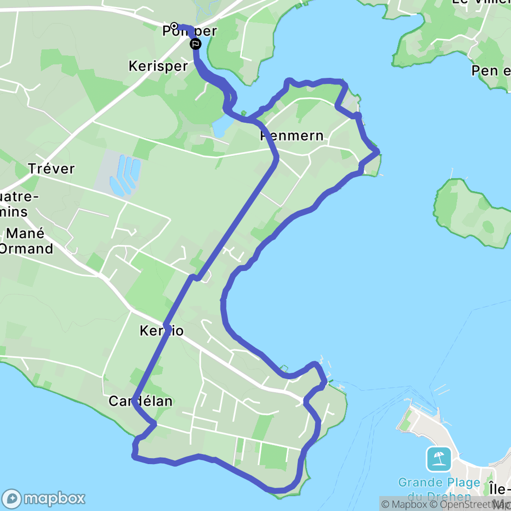 Baden : carte du parcours de randonnée - France