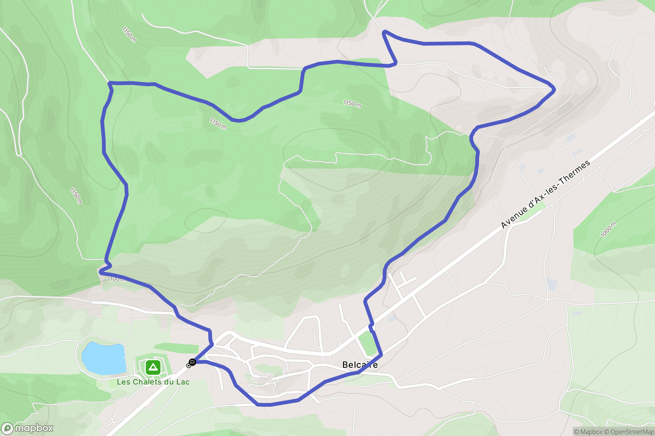 Belcaire : carte du parcours de randonnée - France