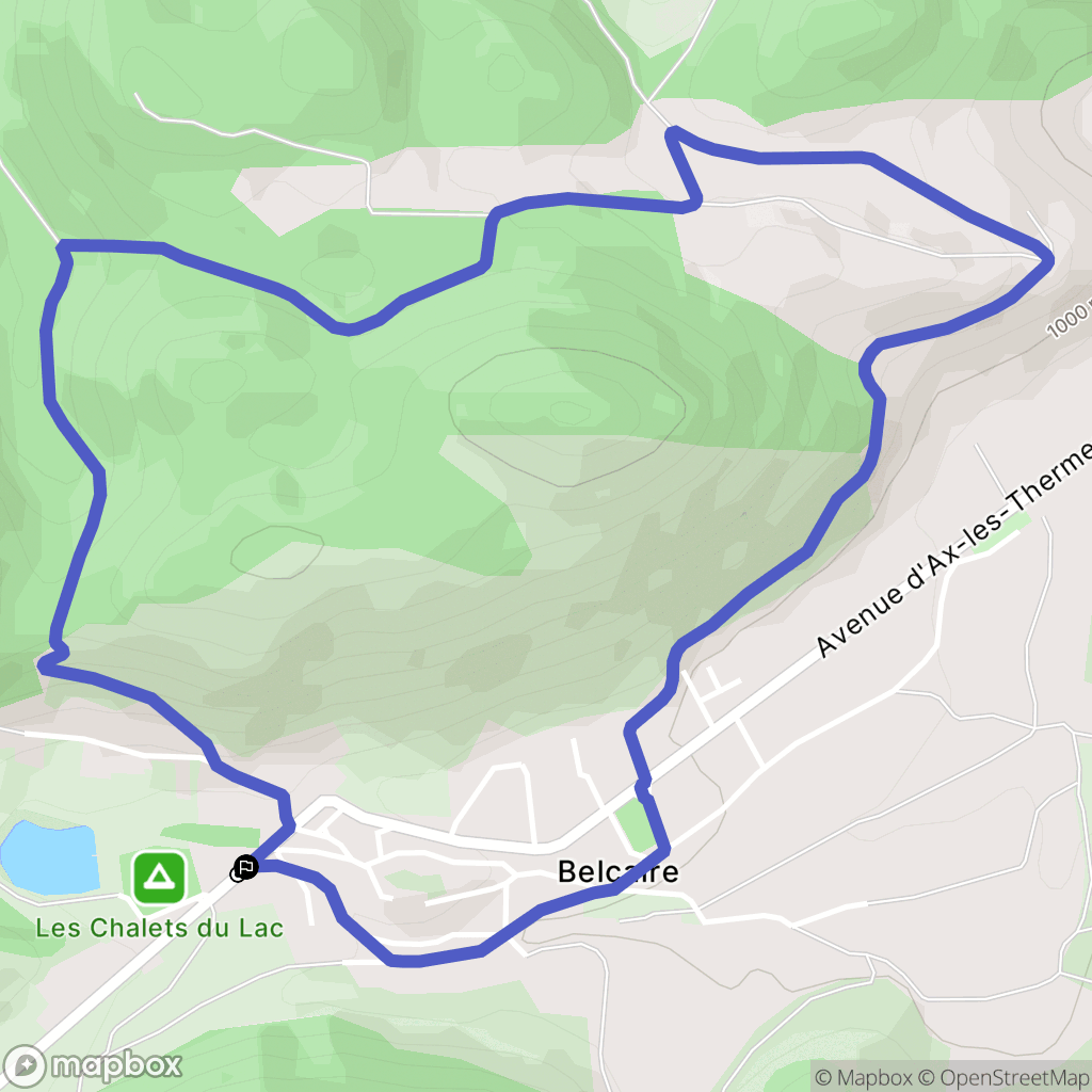 Belcaire : carte du parcours de randonnée - France