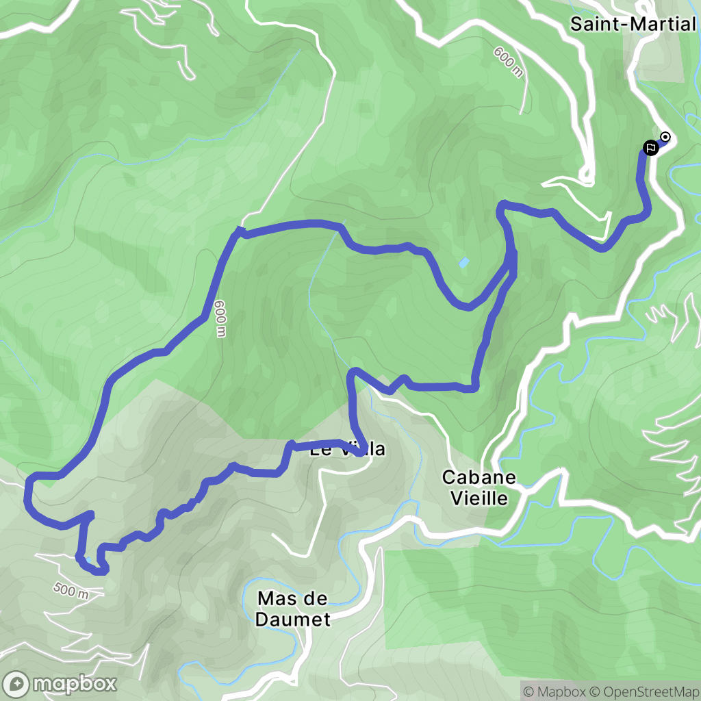 Saint-Martial : carte du parcours de randonnée - France