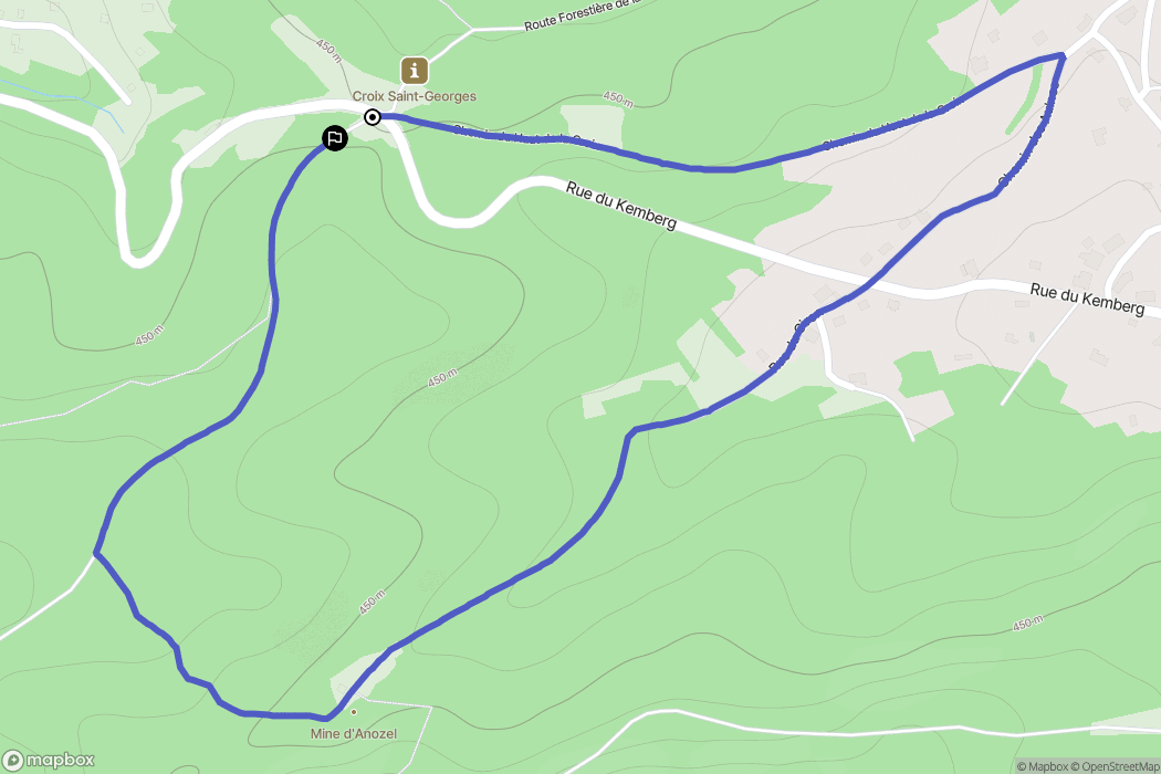 Taintrux : carte du parcours de randonnée - France