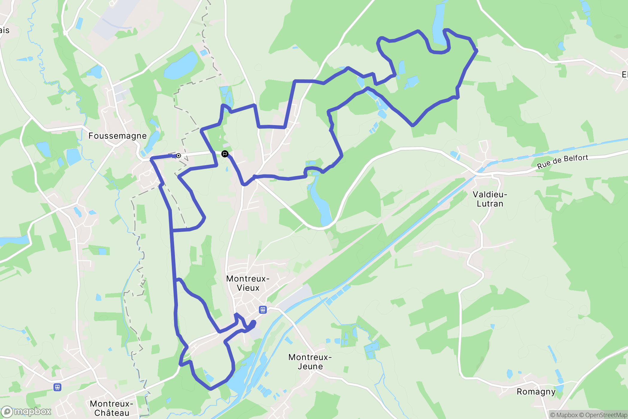 Chavannes-sur-l'Étang : carte du parcours de randonnée - France