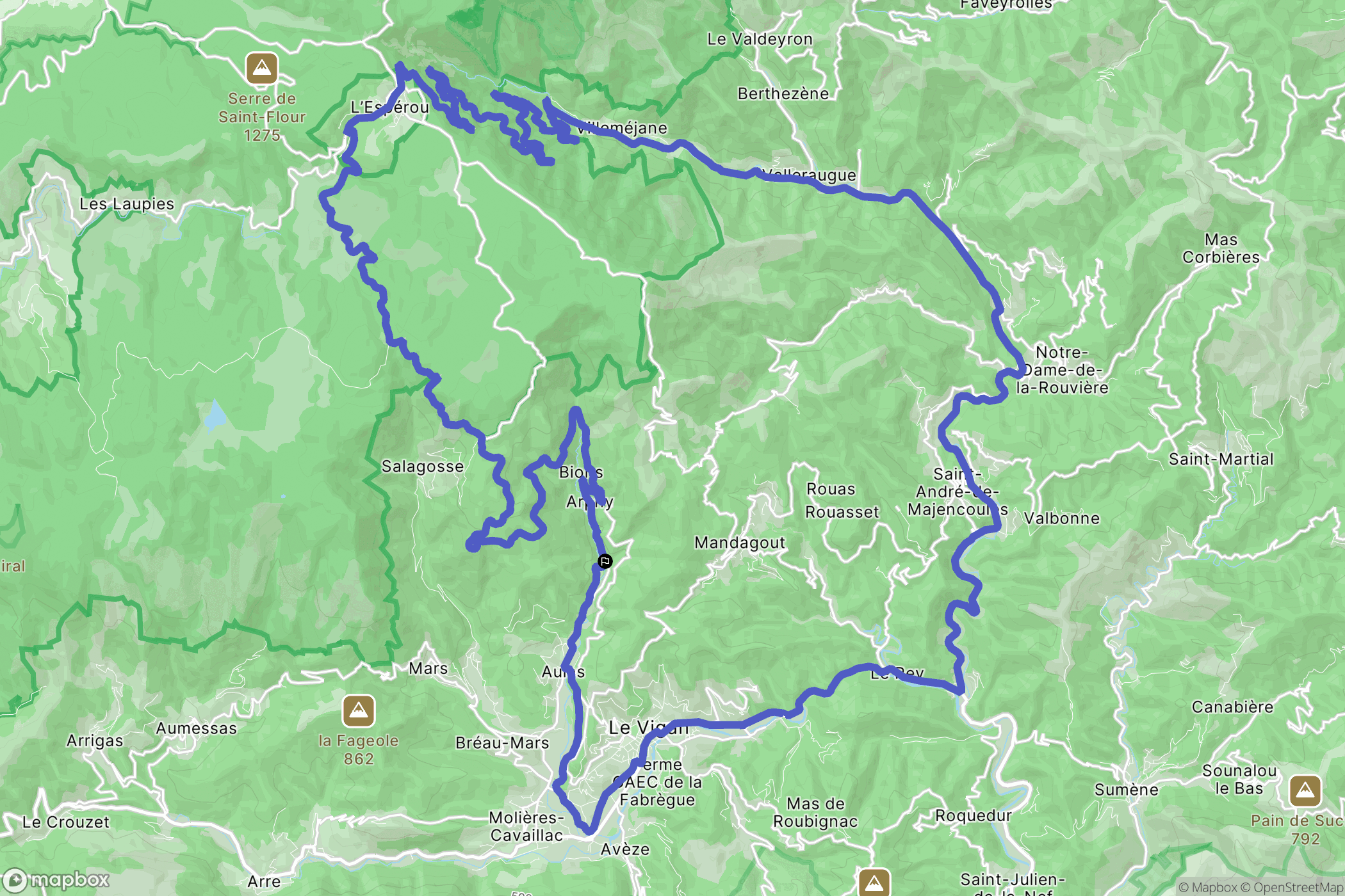 Arphy : carte du parcours de randonnée - France