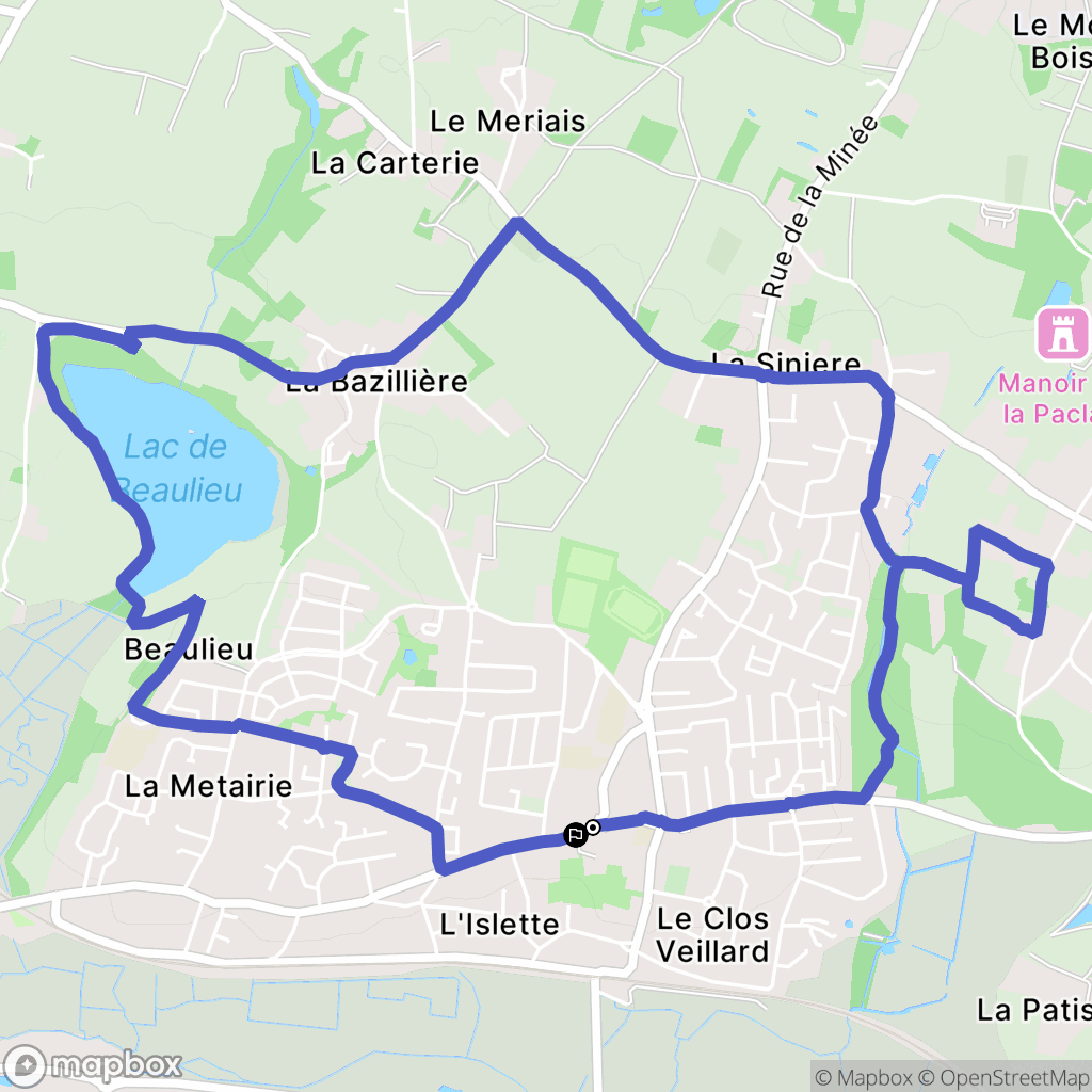 Couëron : carte du parcours de randonnée - France