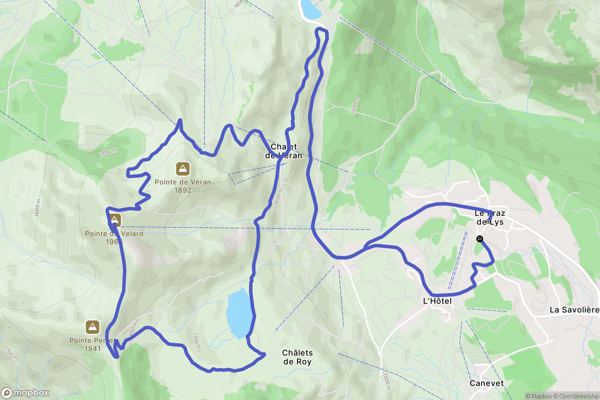 Taninges : carte du parcours de randonnée - France