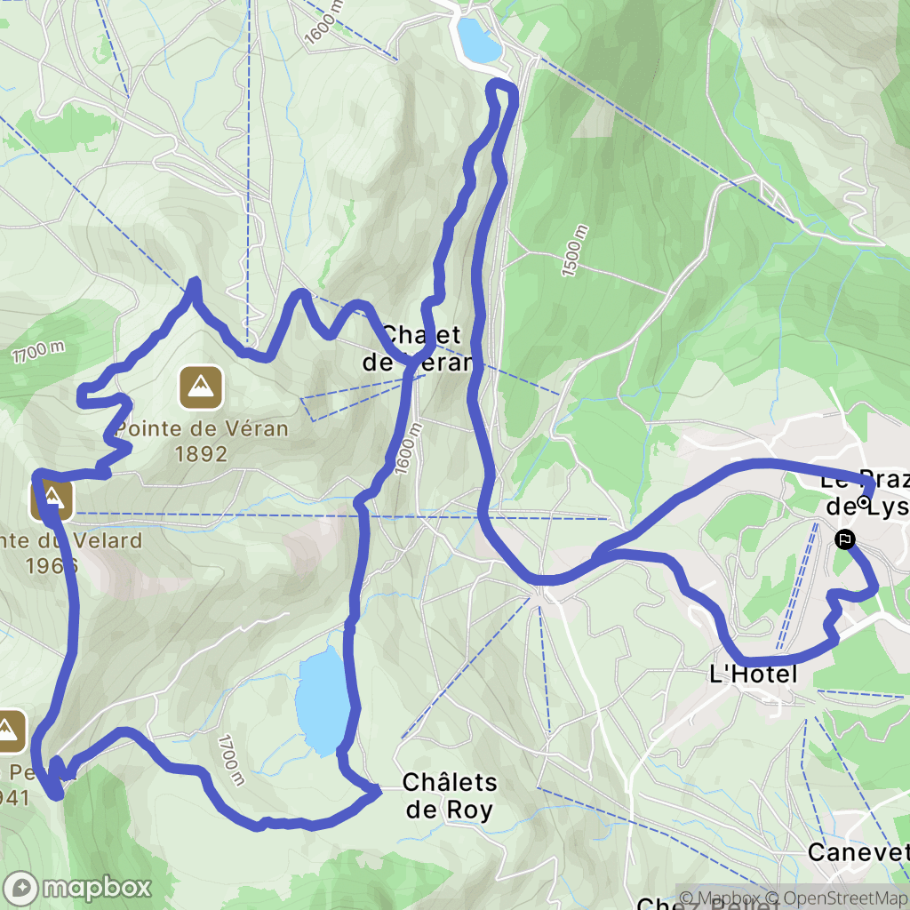 Taninges : carte du parcours de randonnée - France
