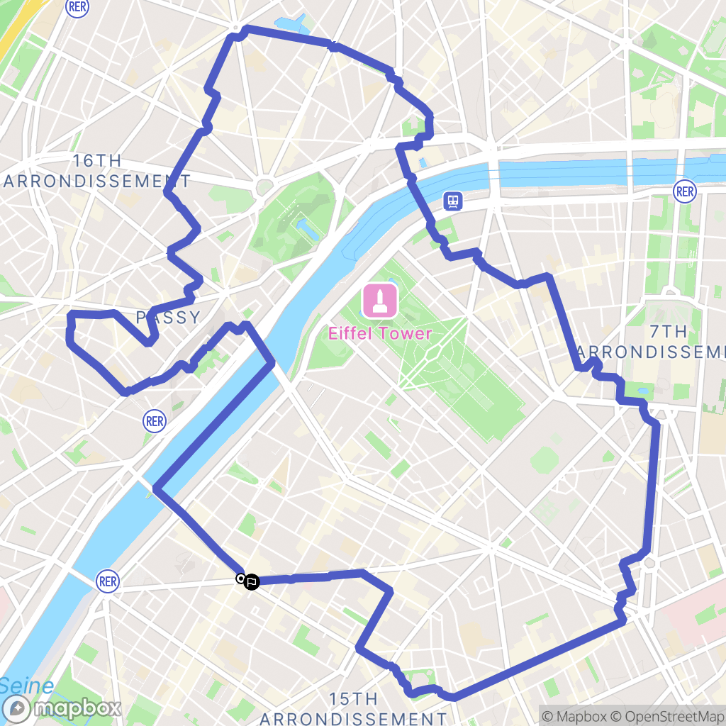 Paris : carte du parcours de randonnée - France