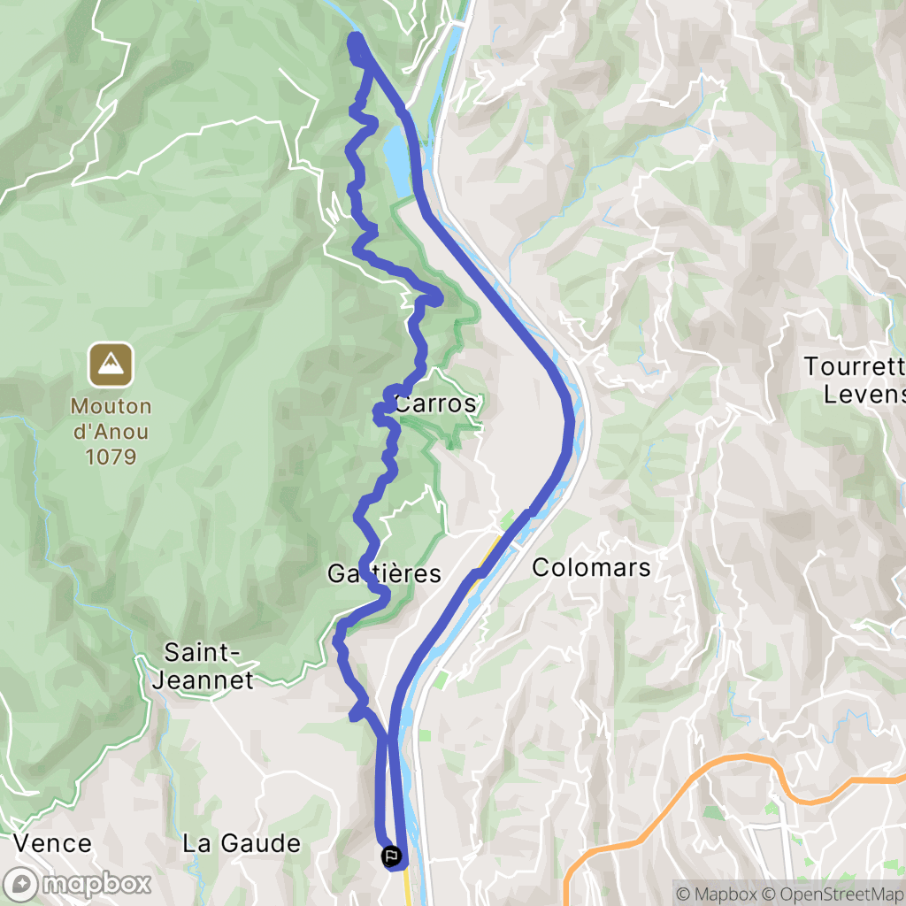 La Gaude : carte du parcours de randonnée - France