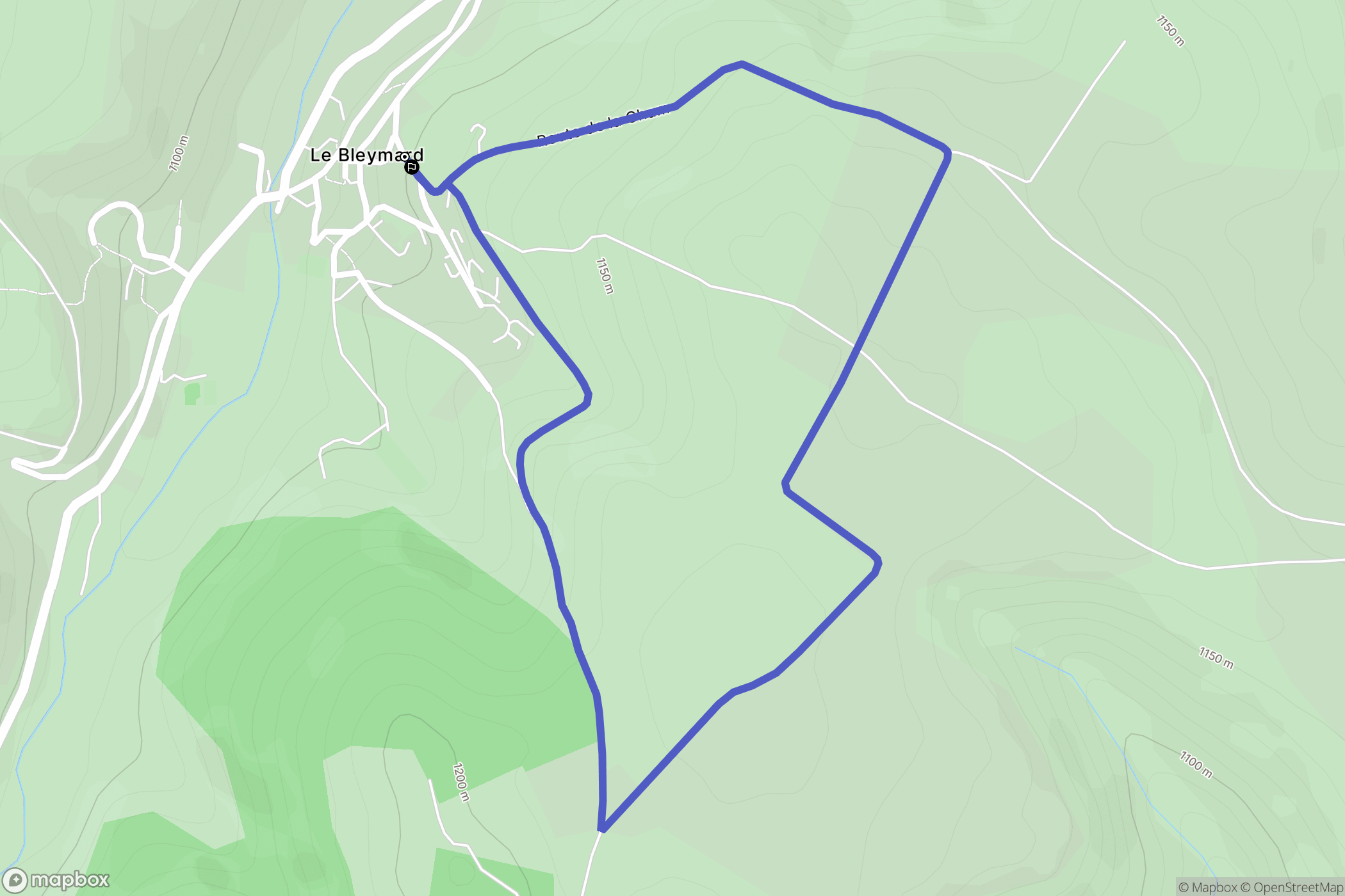 Mont Lozère et Goulet : carte du parcours de randonnée - France