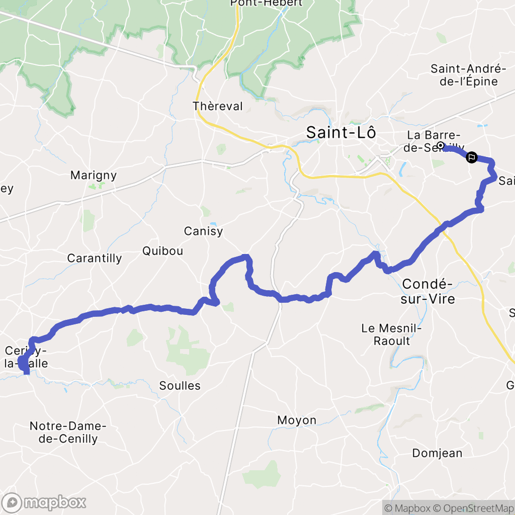 La Barre-de-Semilly : carte du parcours de randonnée - France