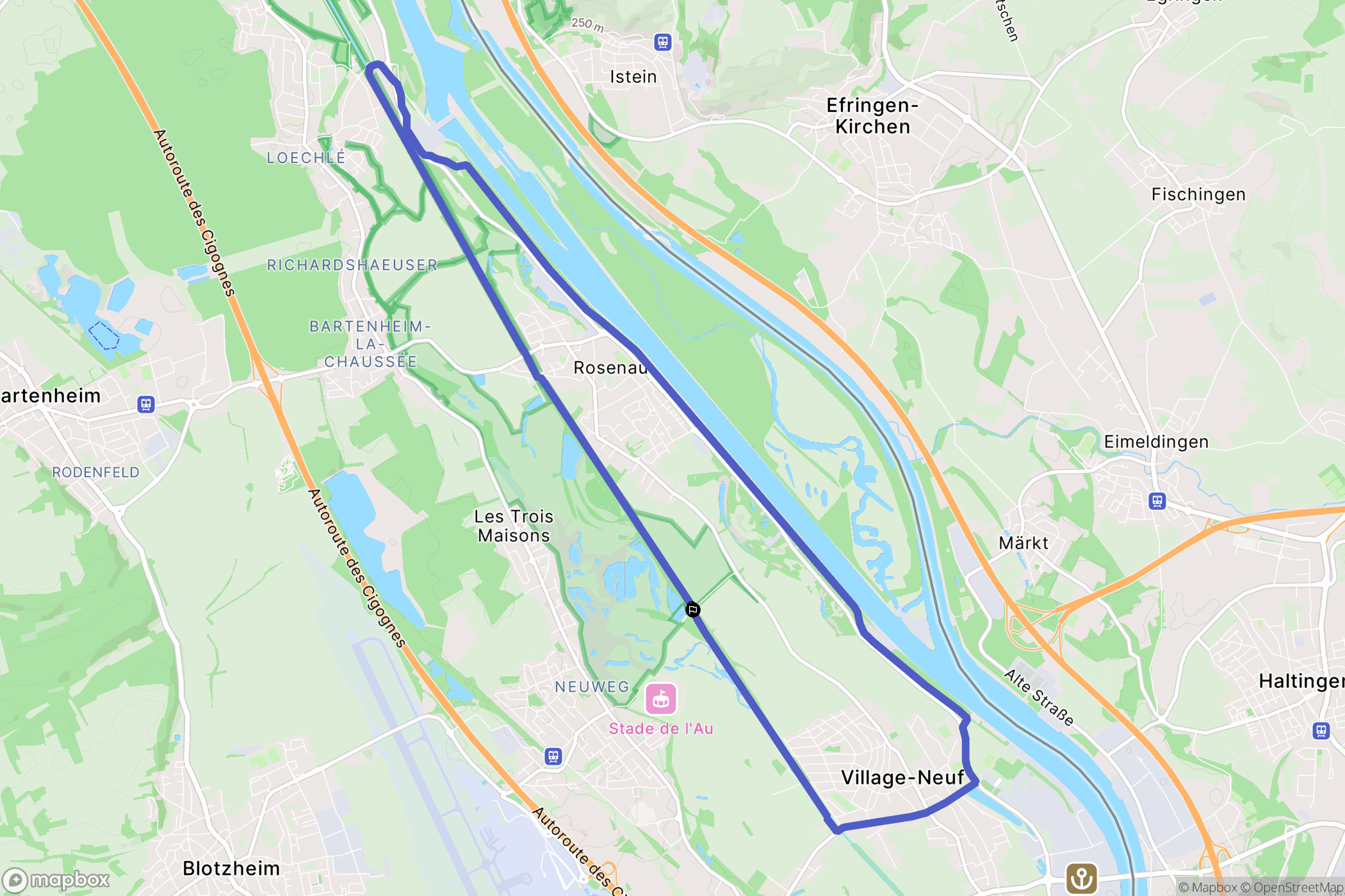 Saint-Louis : carte du parcours de randonnée - France