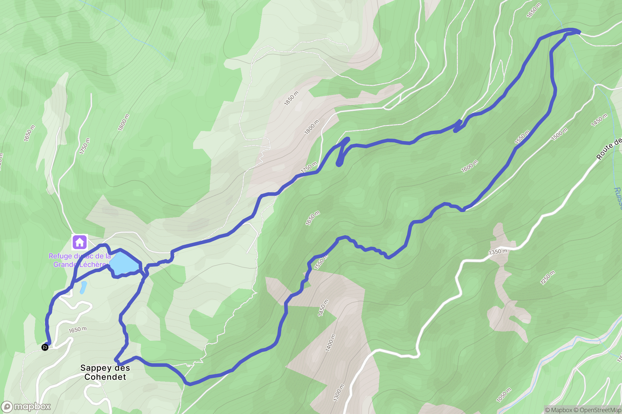 Saint-François-Longchamp : carte du parcours de randonnée - France