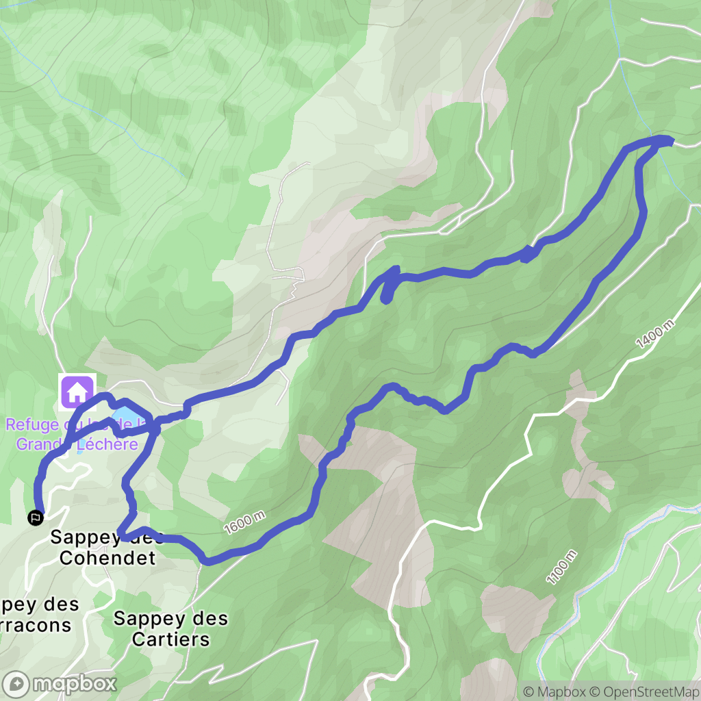 Saint-François-Longchamp : carte du parcours de randonnée - France