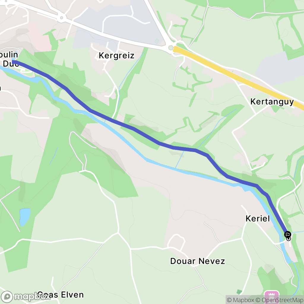 Lannion : carte du parcours de randonnée - France
