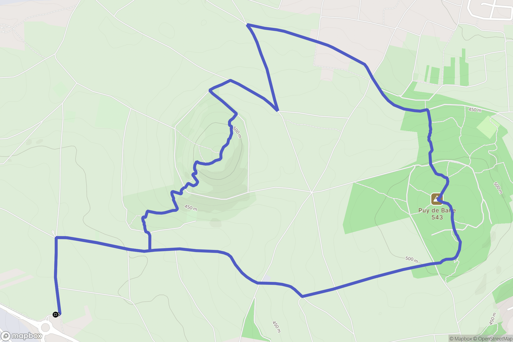 Cournon-d'Auvergne : carte du parcours de randonnée - France