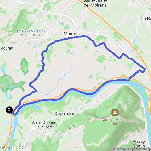 Tullins : carte du parcours de randonnée - France