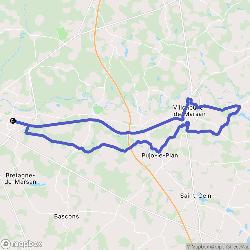 Mont-de-Marsan : carte du parcours de randonnée - France