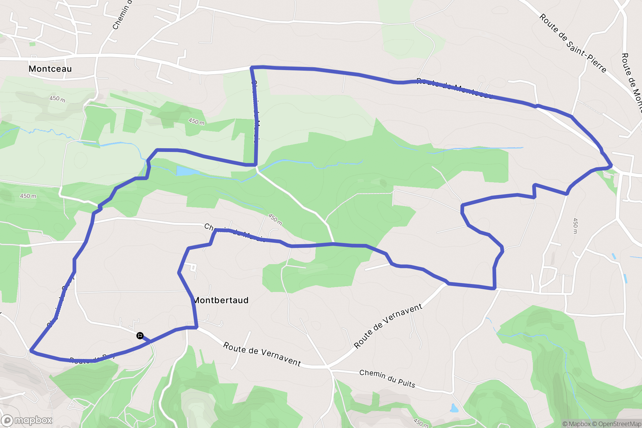Cessieu : carte du parcours de randonnée - France