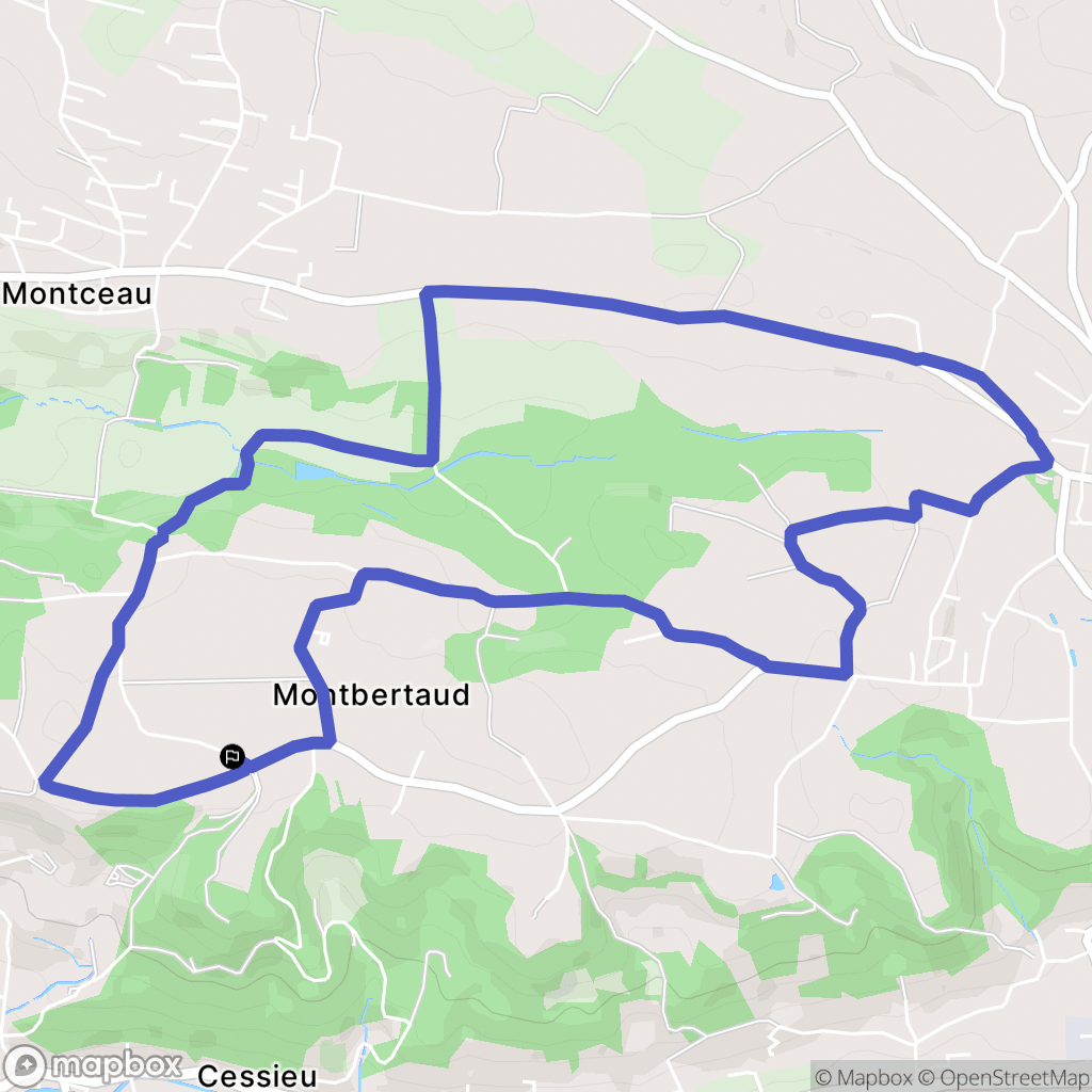 Cessieu : carte du parcours de randonnée - France