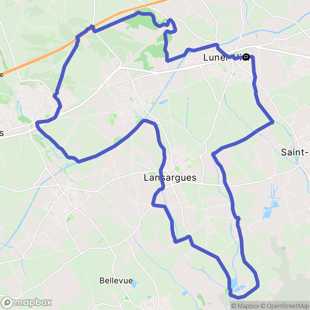Lunel-Viel : carte du parcours de randonnée - France