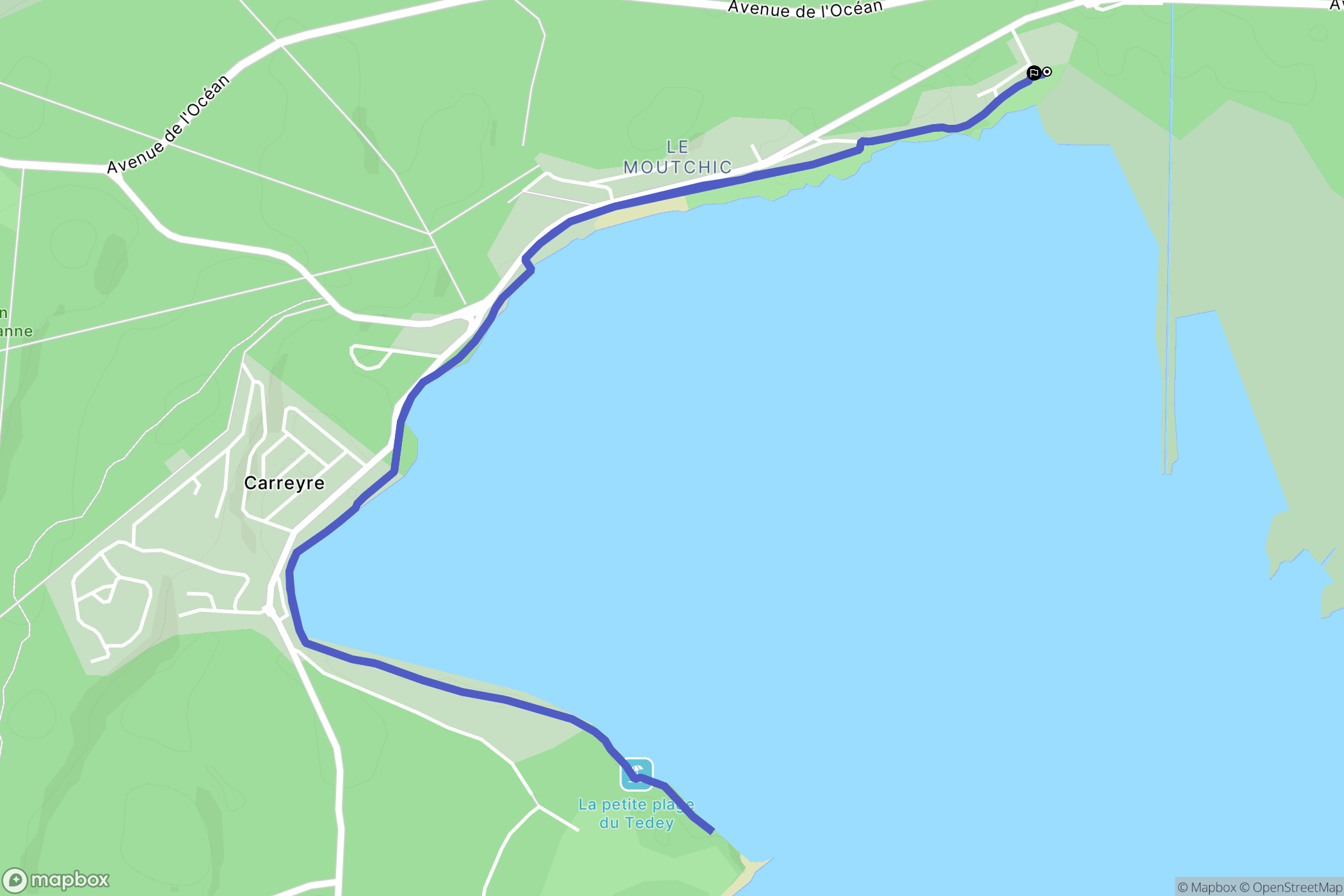 Lacanau : carte du parcours de randonnée - France