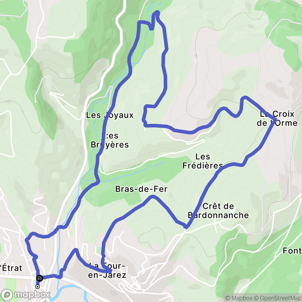 L'Etrat : carte du parcours de randonnée - France