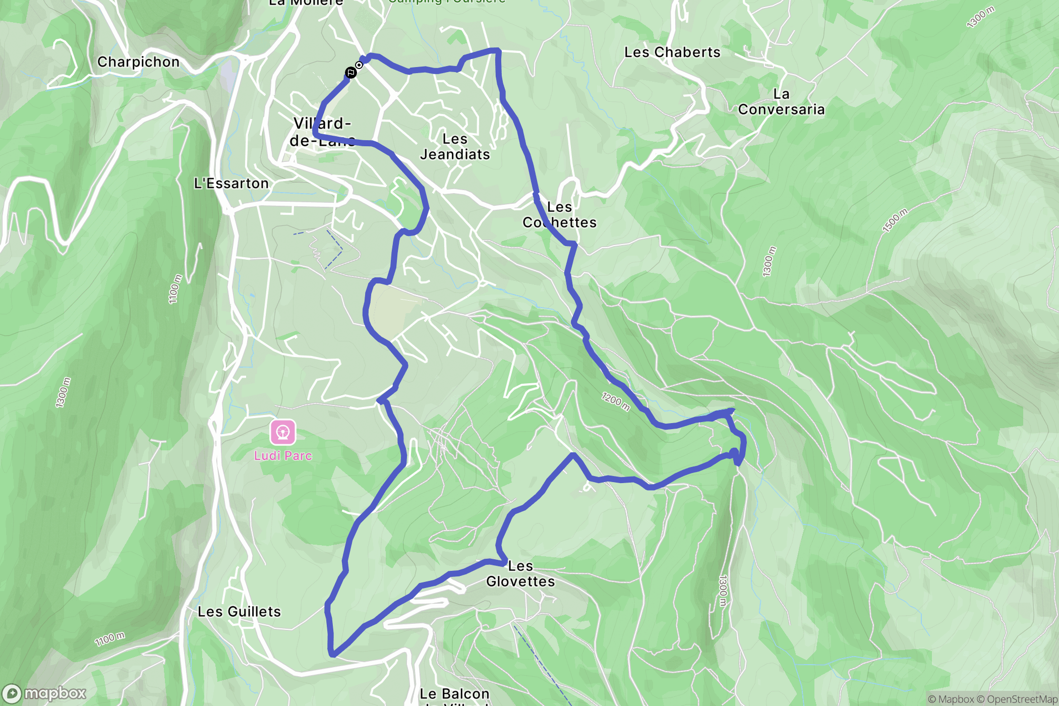 Villard-de-Lans : carte du parcours de randonnée - France