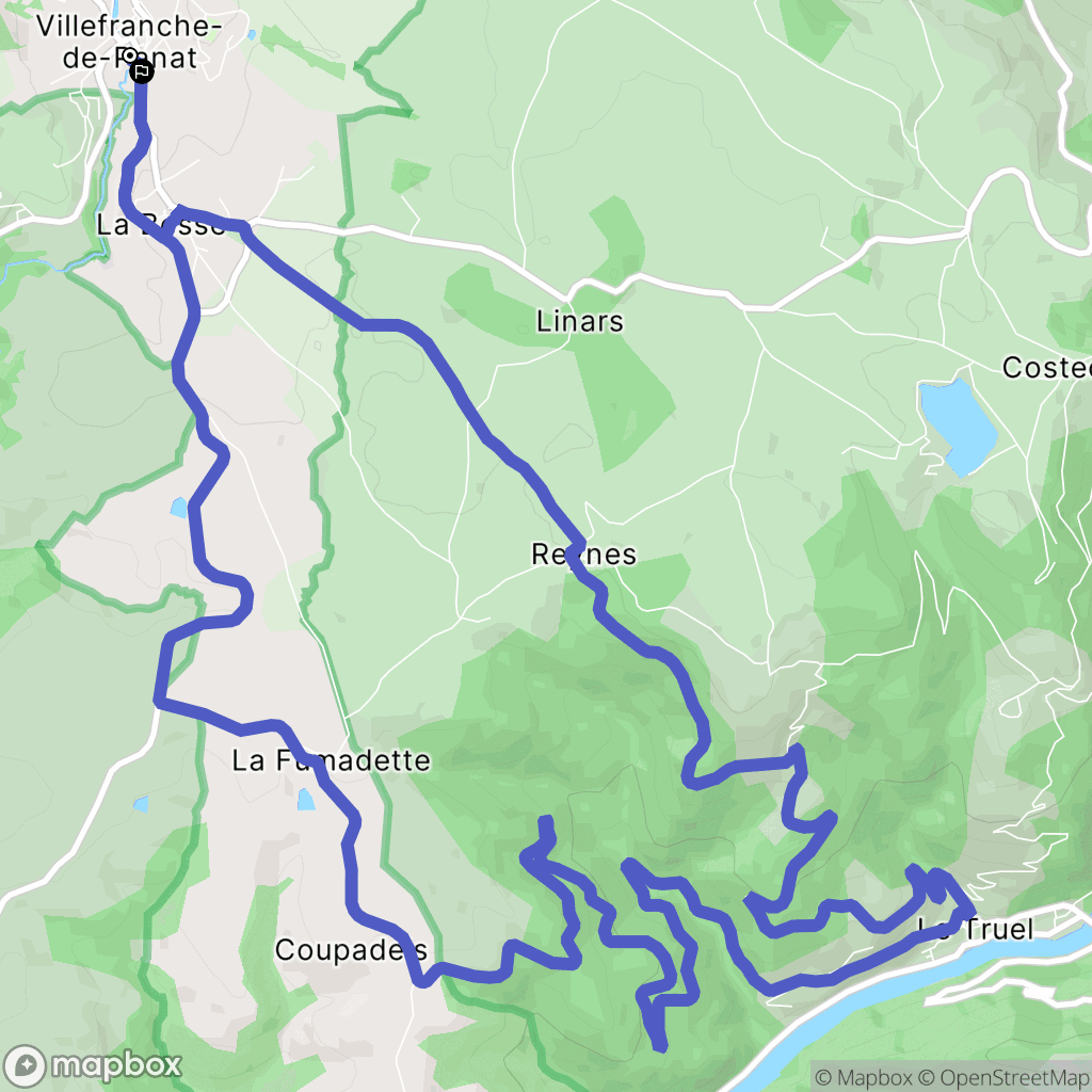 Villefranche-de-Panat : carte du parcours de randonnée - France