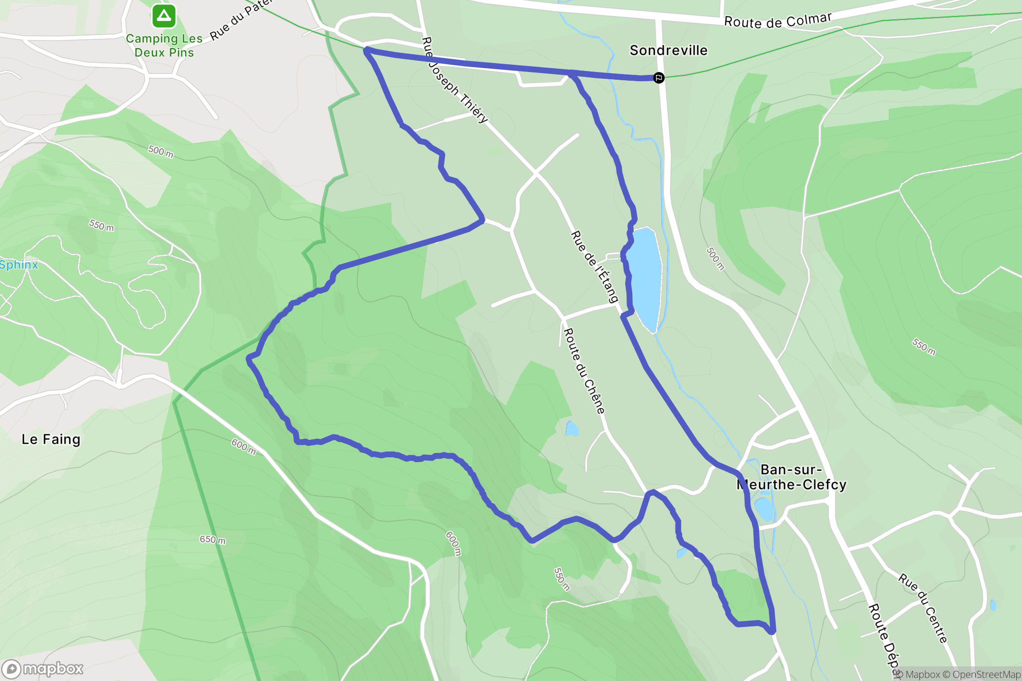 Ban-sur-Meurthe-Clefcy : carte du parcours de randonnée - France