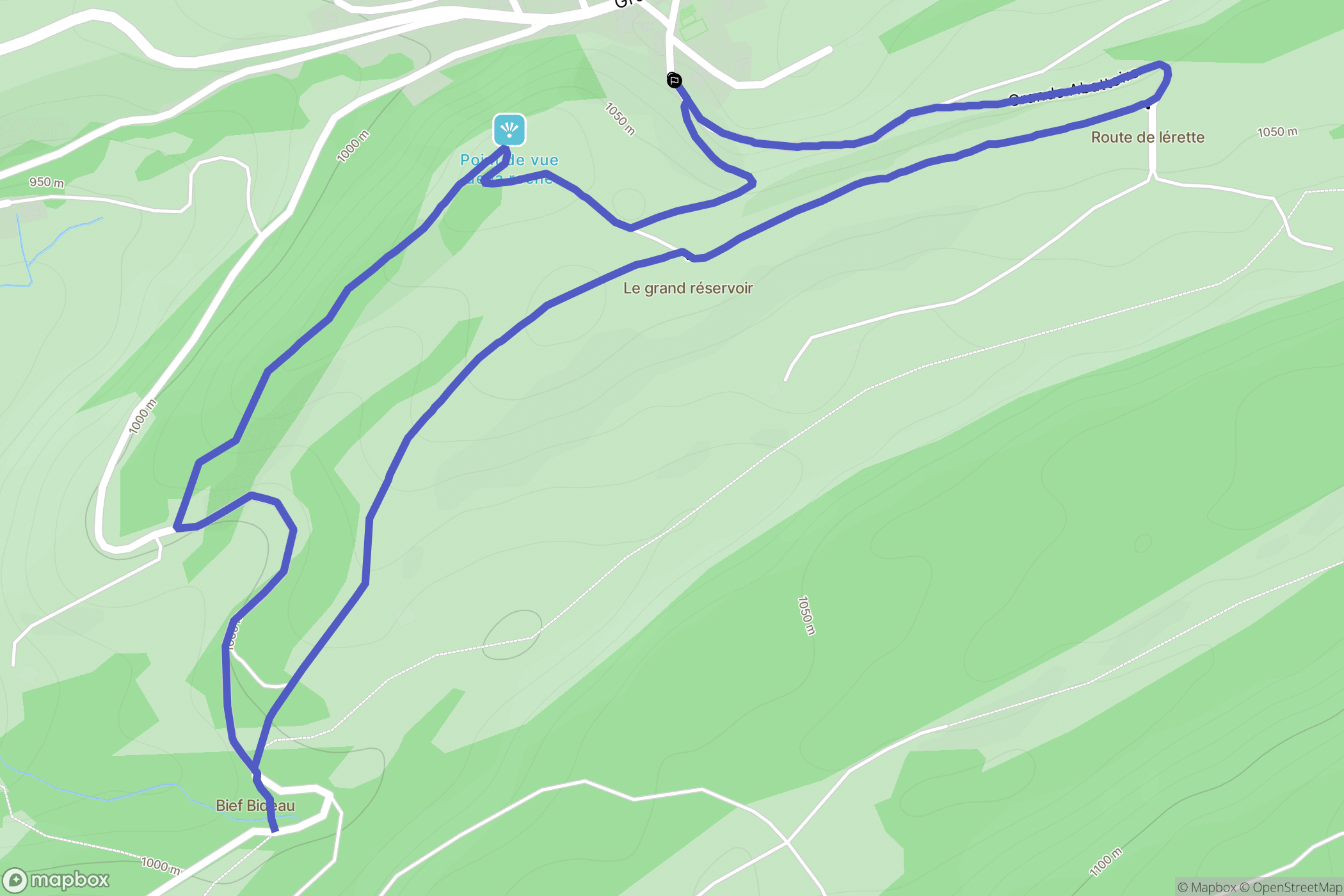 Châtelblanc : carte du parcours de randonnée - France