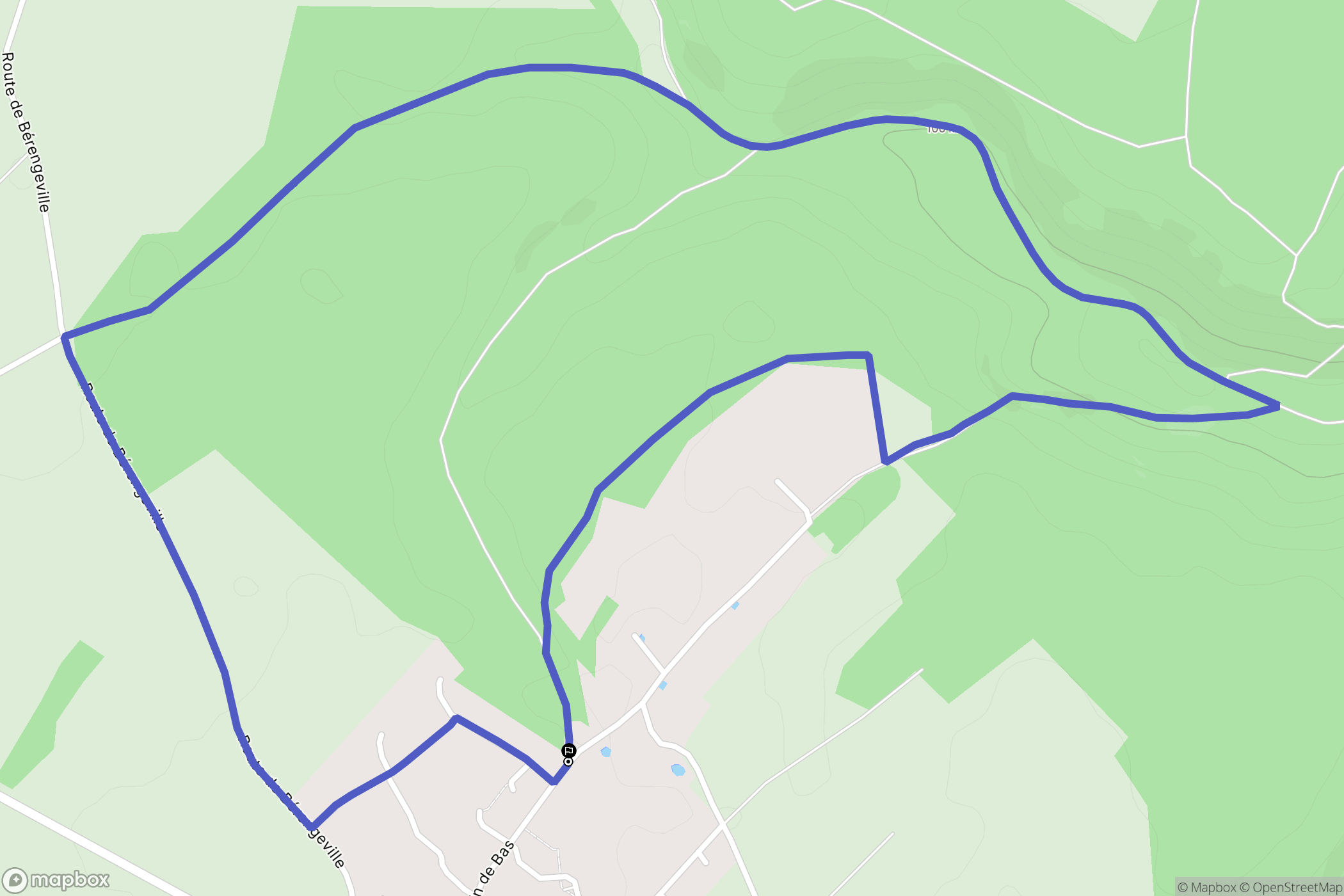 Sacquenville : carte du parcours de randonnée - France
