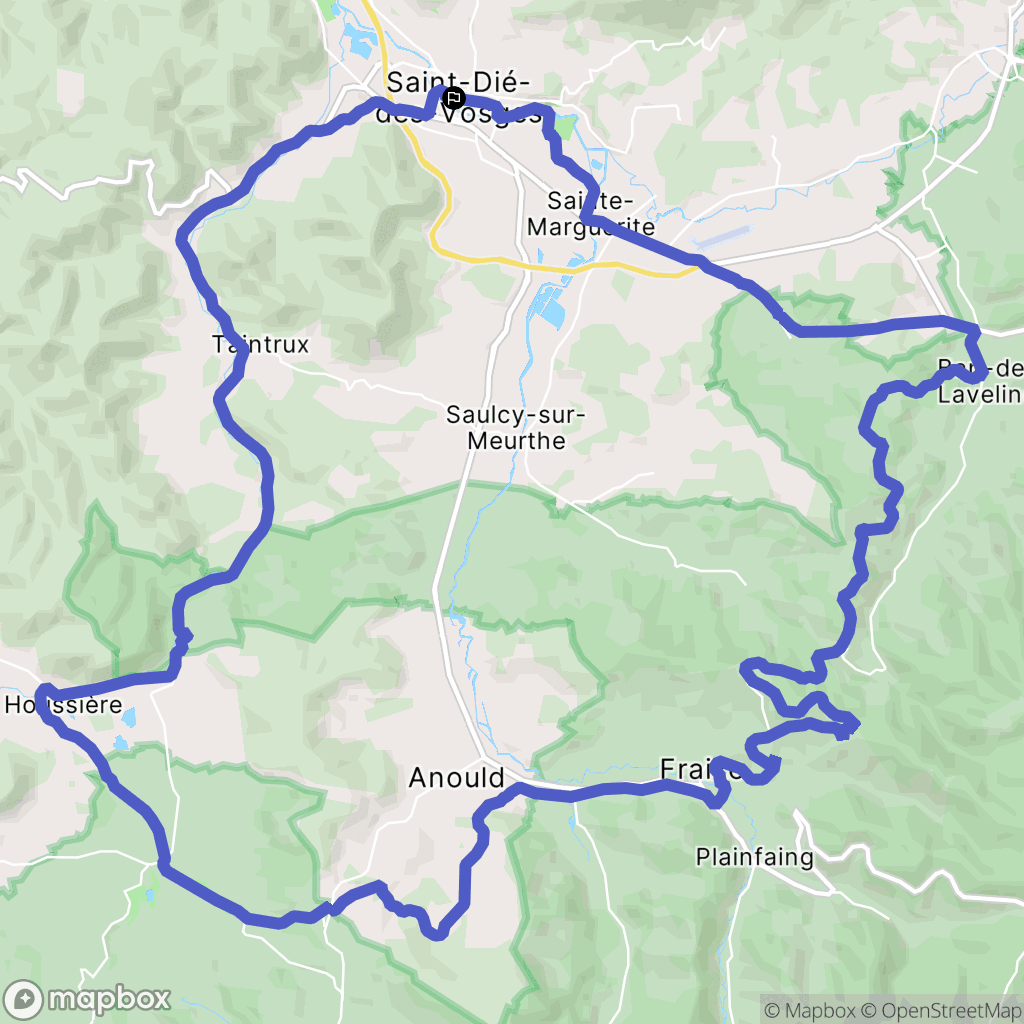 Saint-Dié-des-Vosges : carte du parcours de randonnée - France