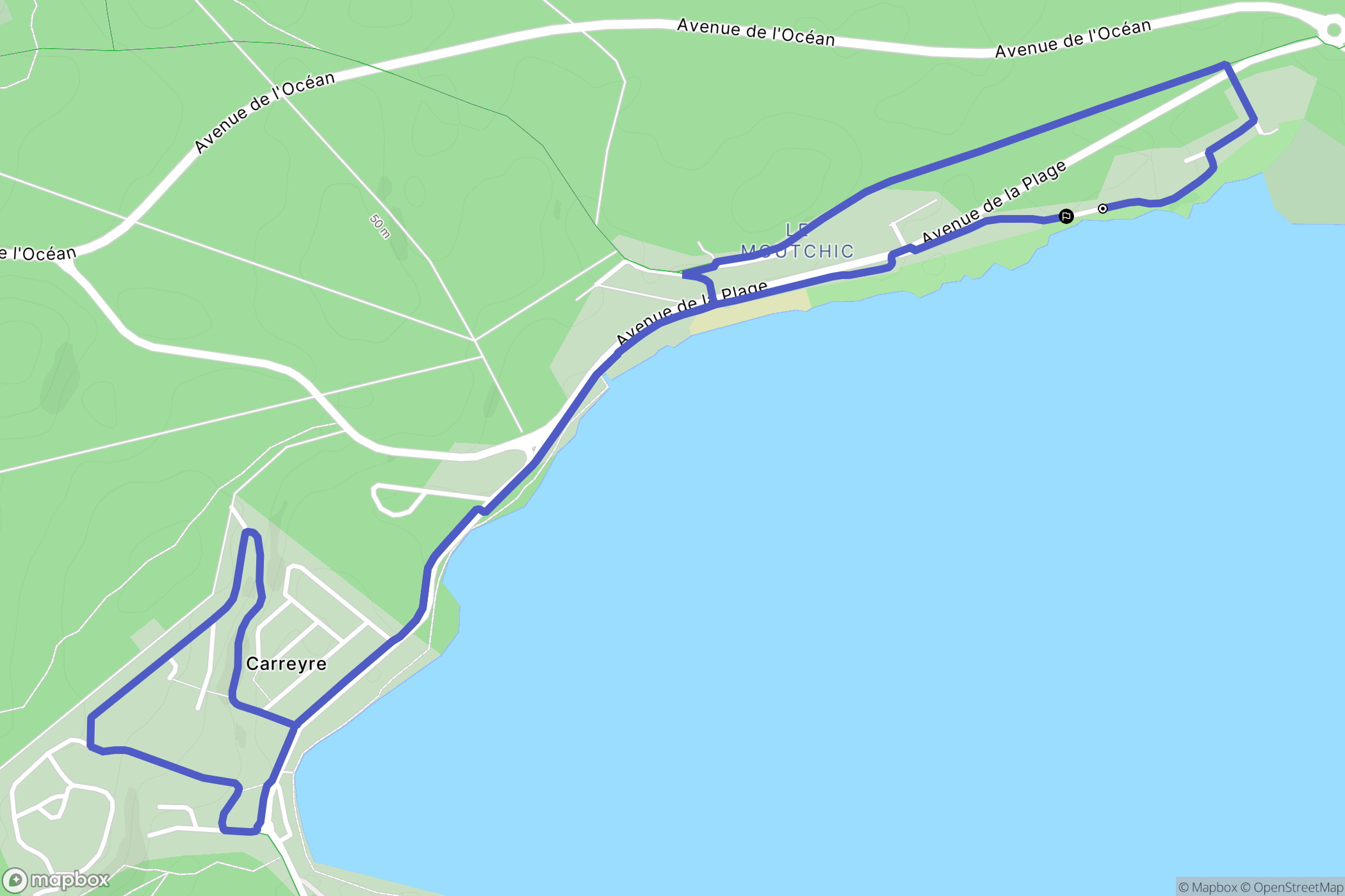 Lacanau : carte du parcours de randonnée - France
