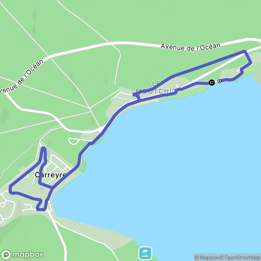 Lacanau : carte du parcours de randonnée - France