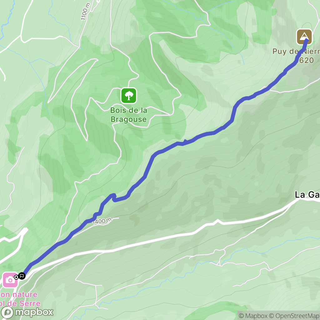 Le Claux : carte du parcours de randonnée - France