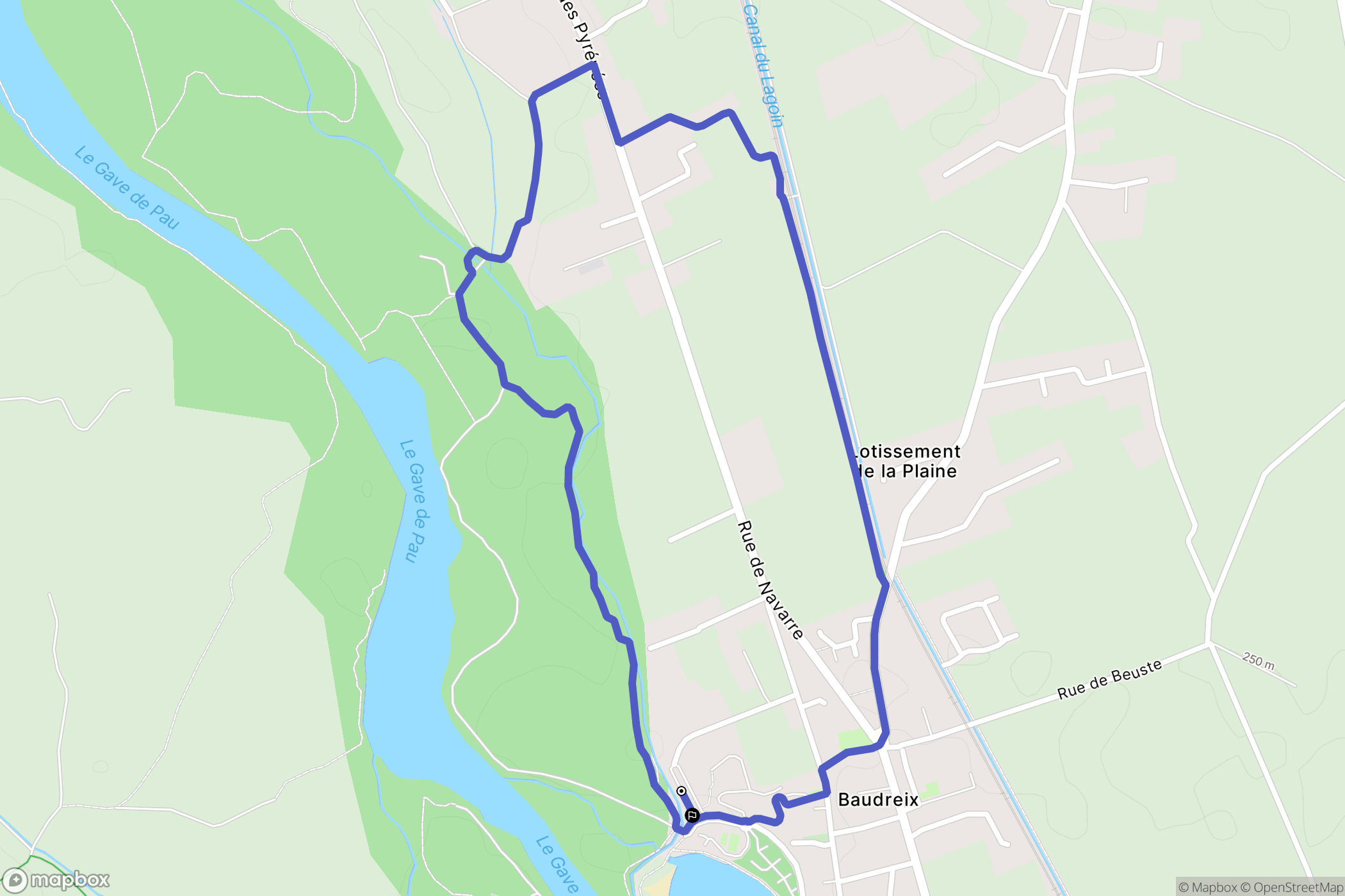 Baudreix : carte du parcours de randonnée - France