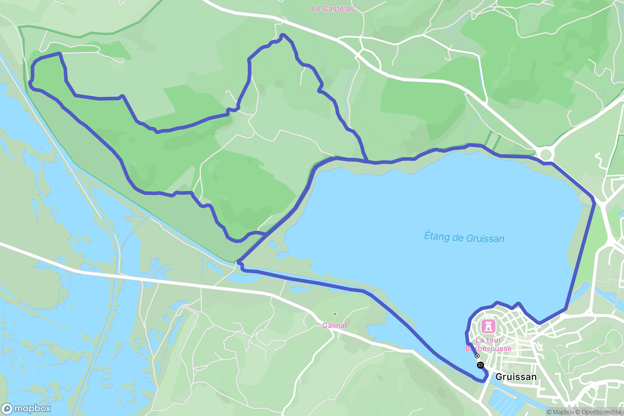 Gruissan : carte du parcours de randonnée - France