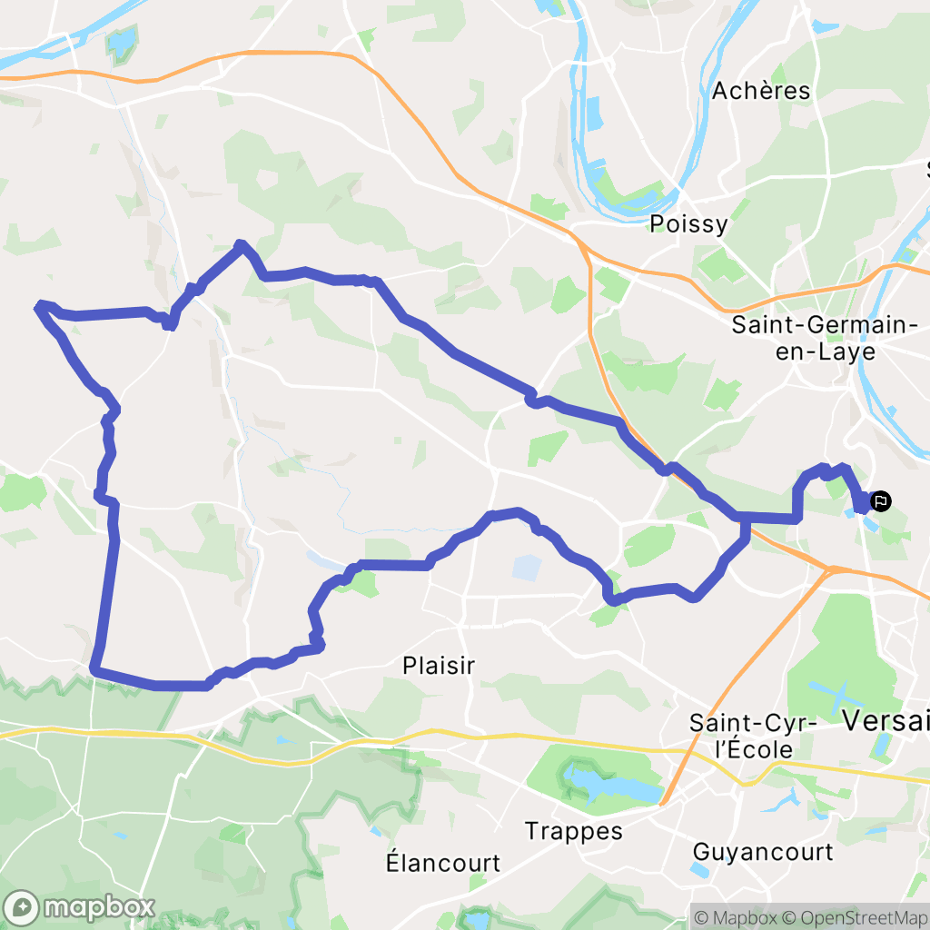Louveciennes : carte du parcours de randonnée - France