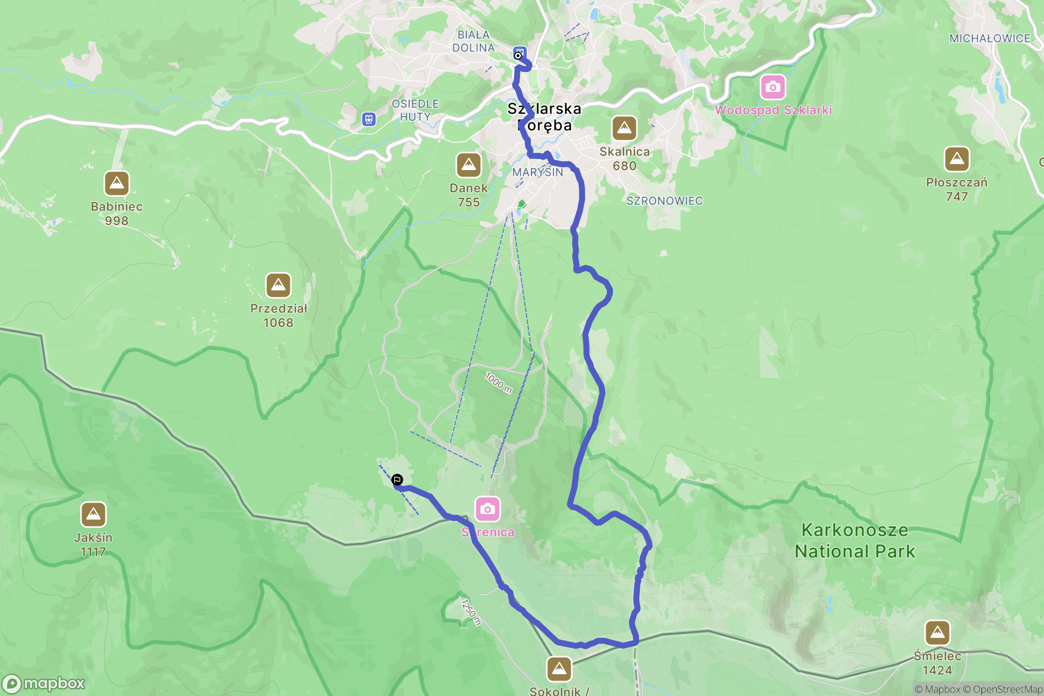 Szklarska Poręba: mapa trasy - Poland