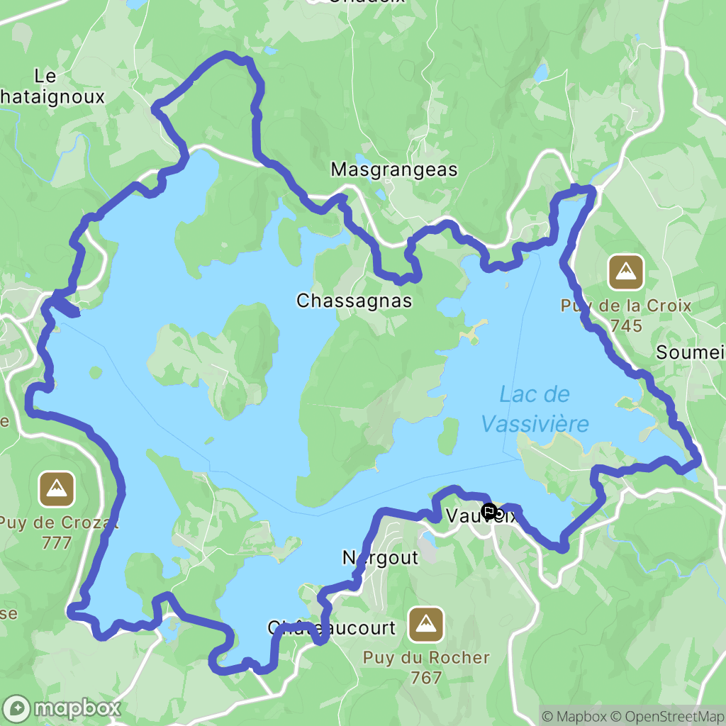 Royère-de-Vassivière : carte du parcours de randonnée - France