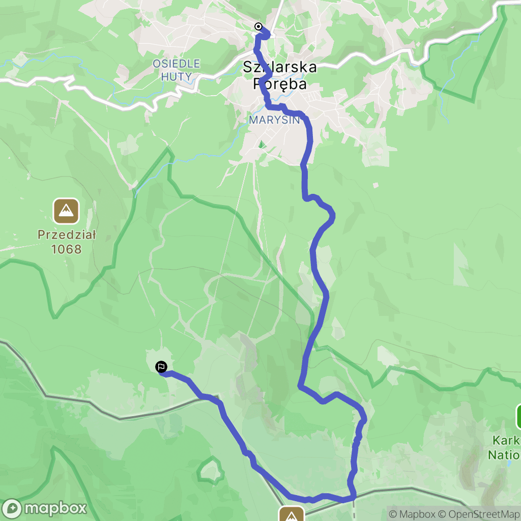 Szklarska Poręba: mapa trasy - Poland