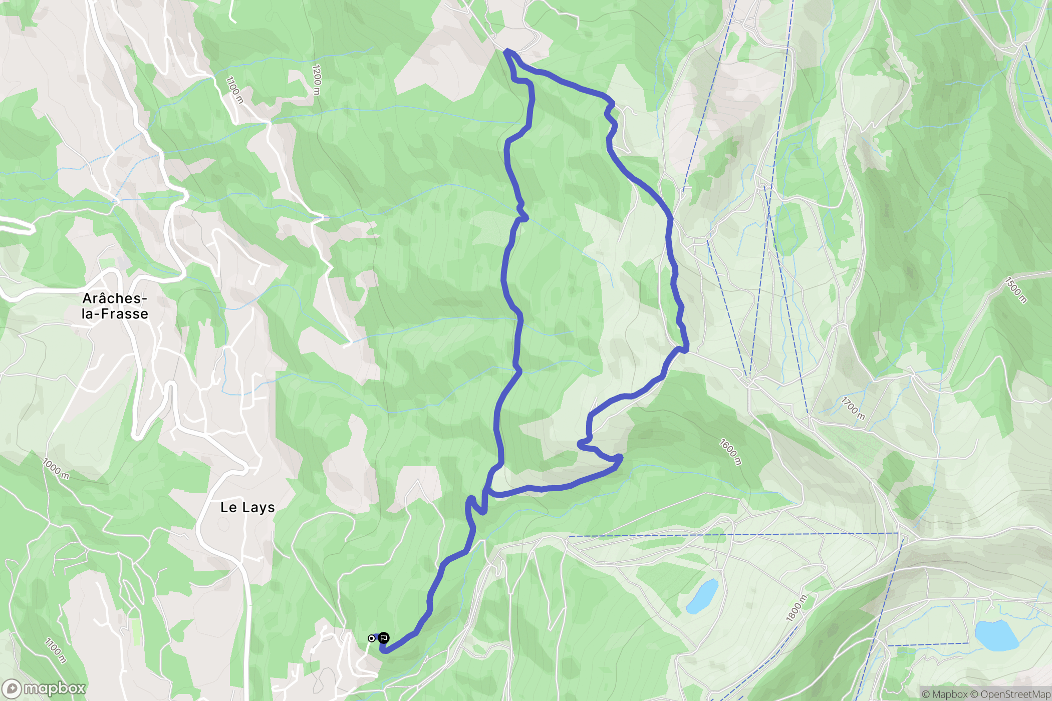Arâches-la-Frasse : carte du parcours de randonnée - France
