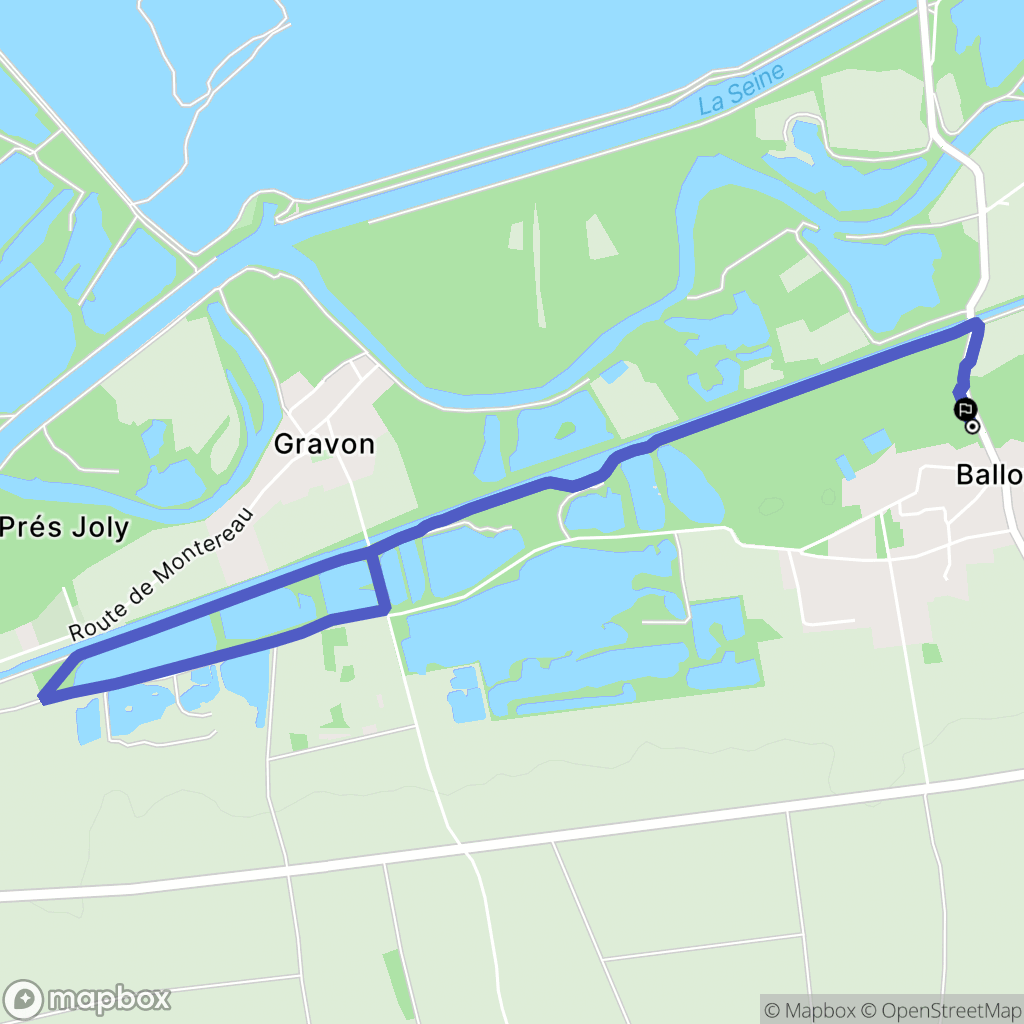 Balloy : carte du parcours de randonnée - France