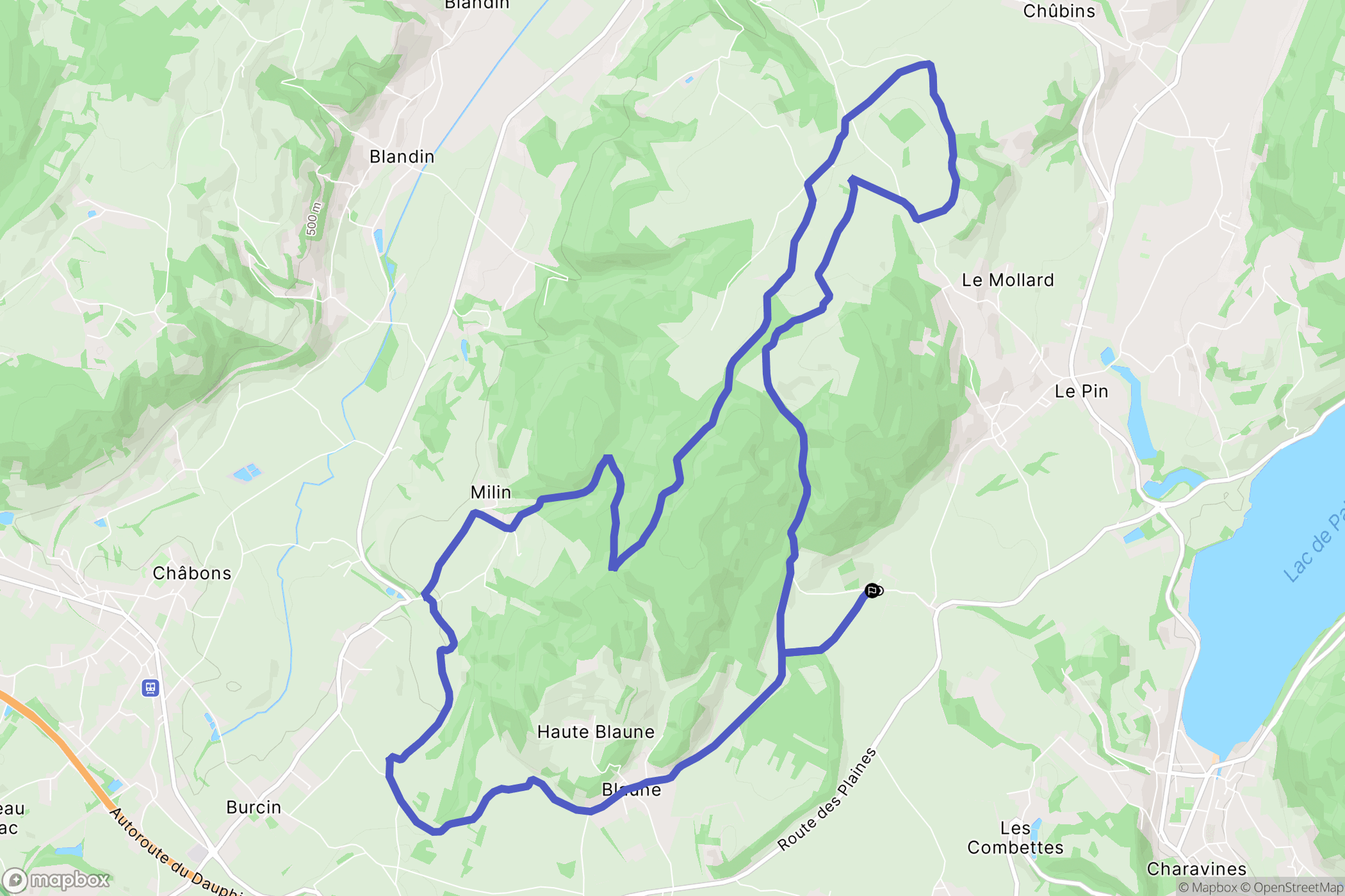Oyeu : carte du parcours de randonnée - France