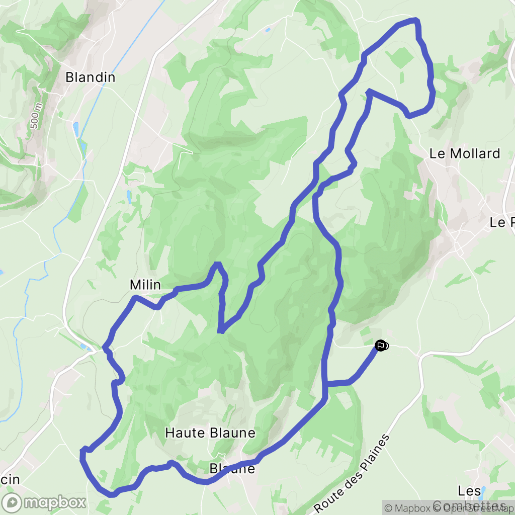 Oyeu : carte du parcours de randonnée - France